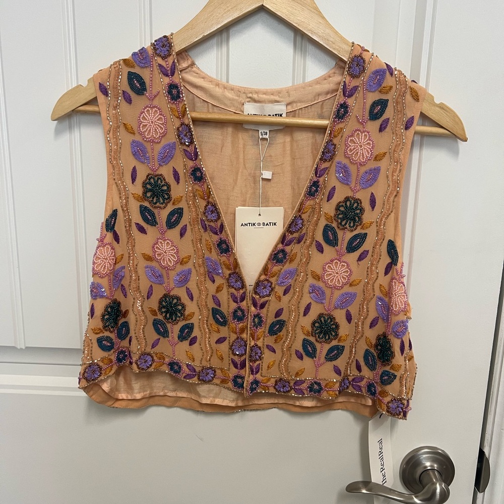 Antik Batik beaded gilet-new with tags!